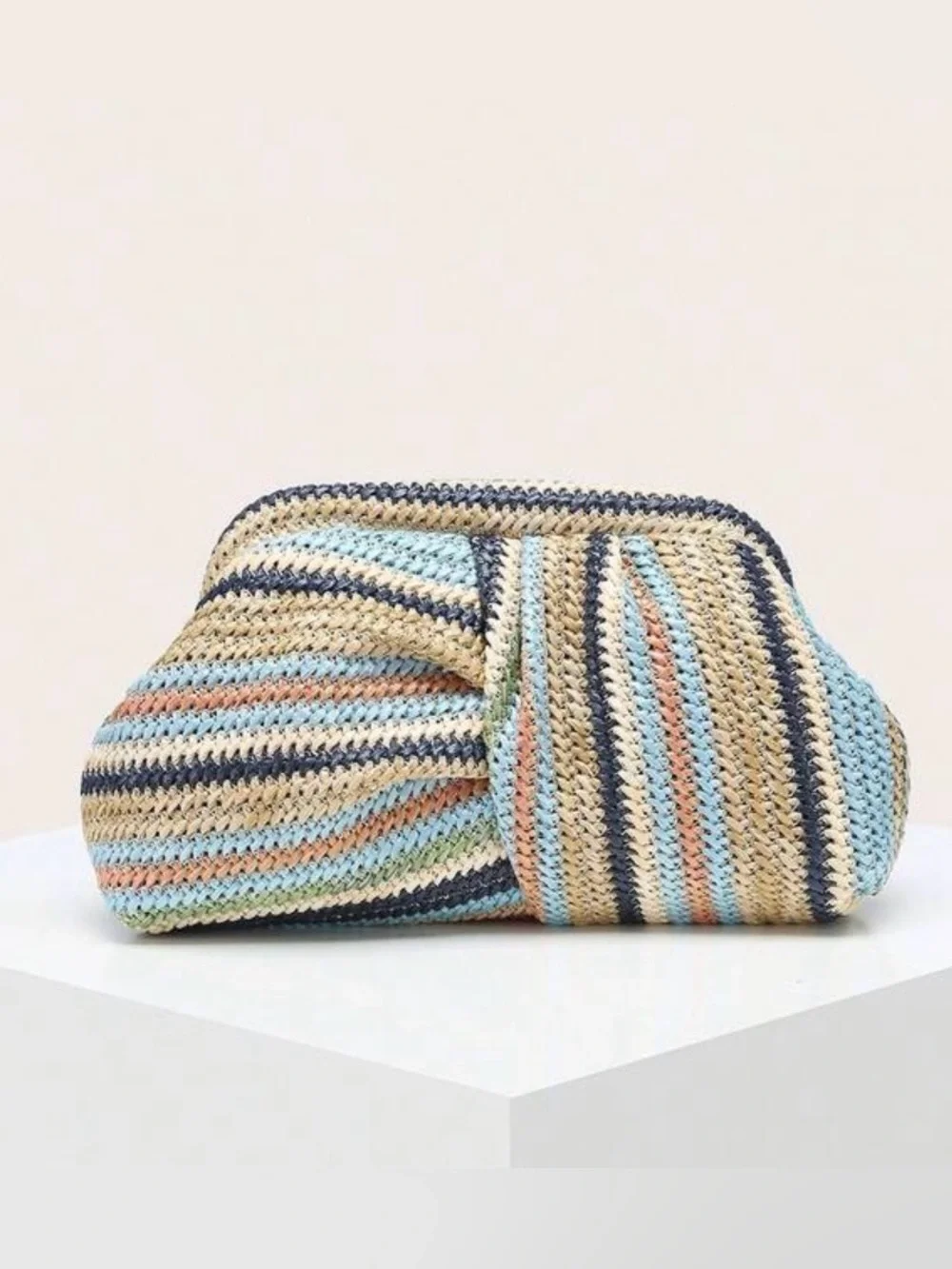 Multicolor Woven Clutch Bag -